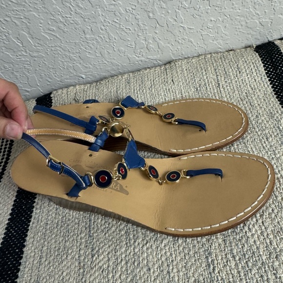Amedeo Canfora Blue Leather Capri Sandals - Picture 2 of 6